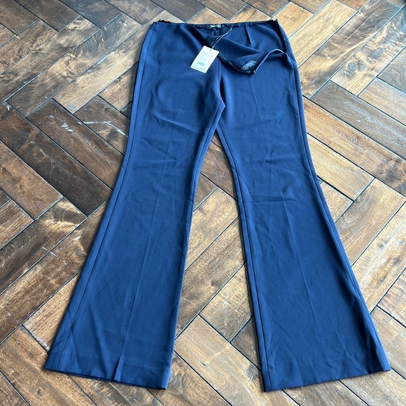 Theory made in USA DEMETRIA deep navy admiral crepe size 12 pants